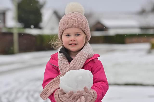 Enjoying the snow in Northern Ireland earlier this week. Picture: Pacemaker