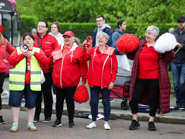 Supporters along the route of the Phoenix Energy Belfast City Marathon.