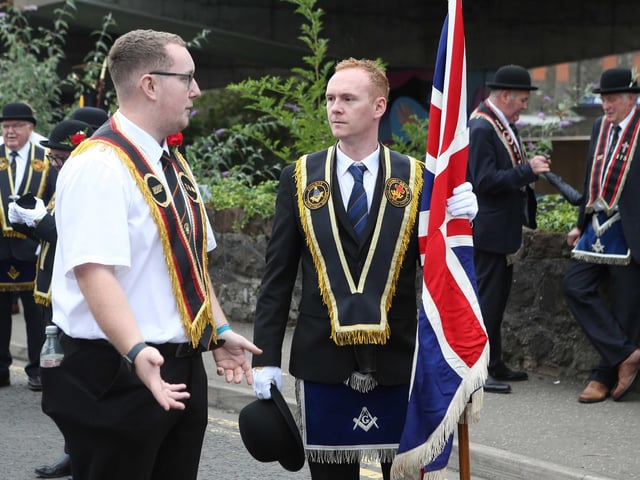Pictured at the 'Last Saturday' parade in Larne.