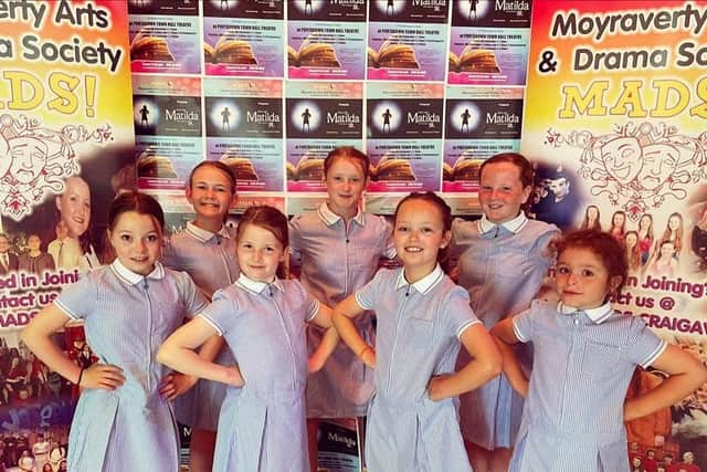 Moyraverty Arts and Drama Craigavon is celebrating 25 years of putting on Musical Theatre Shows  in the Lurgan, Portadown and Craigavon areas. Some of the cast of MADS forthcoming production of Matilda.