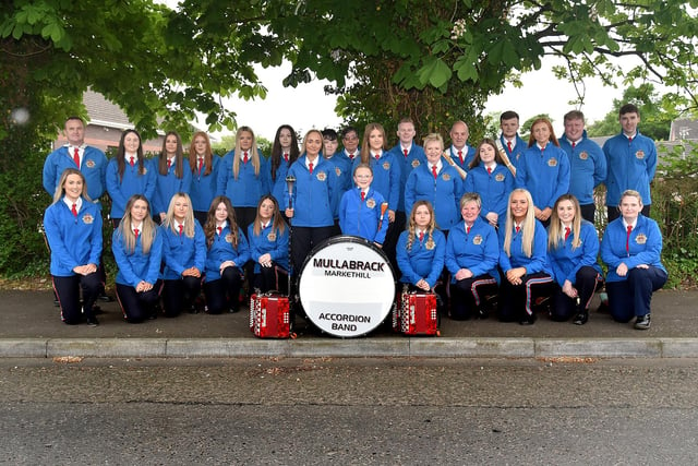 Mullabrack Accordion Band which celebrated its 40th anniversary with a well attended parade in Markethill on Friday night. PT22-201.