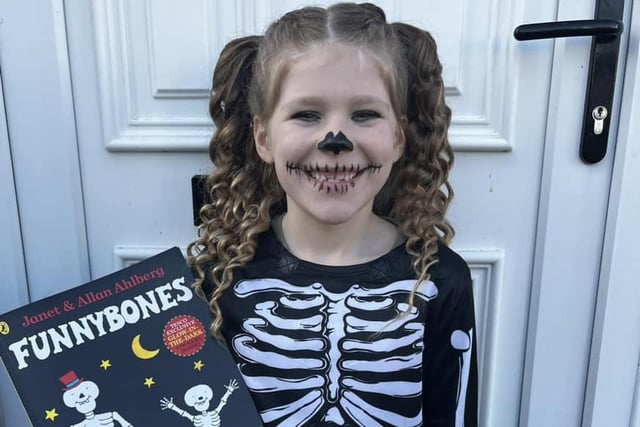 Six Year old Sophia from Abercorn Primary School as Funnybones
