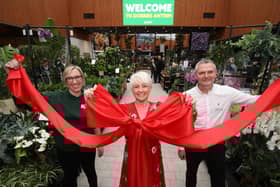 At the opening of the new Dobbies store at The Junction are operations manager Jenny Campbell with television presenter Pamela Ballantine and general manager Ken Ferguson. Picture: Phil Smyth