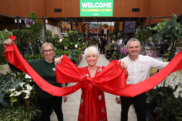 At the opening of the new Dobbies store at The Junction are operations manager Jenny Campbell with television presenter Pamela Ballantine and general manager Ken Ferguson. Picture: Phil Smyth