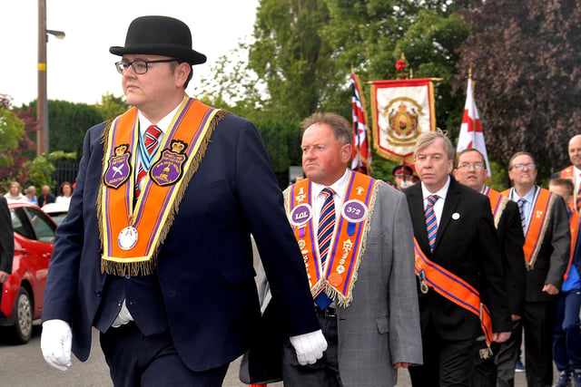 LOL members who took part in the annual Ancre Somme Association Parade in Lurgan town centre on Saturday evening. LM27-227.  Photo by Tony Hendron