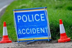 The Old Carrick Road is currently closed following a road traffic collision. (Pic: PSNI).