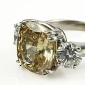 The most expensive item in the auction catalogue is an 18ct white gold fancy cushion cut diamond ring with a certificate value of €1,800,000. Picture: Wilsons Auctions