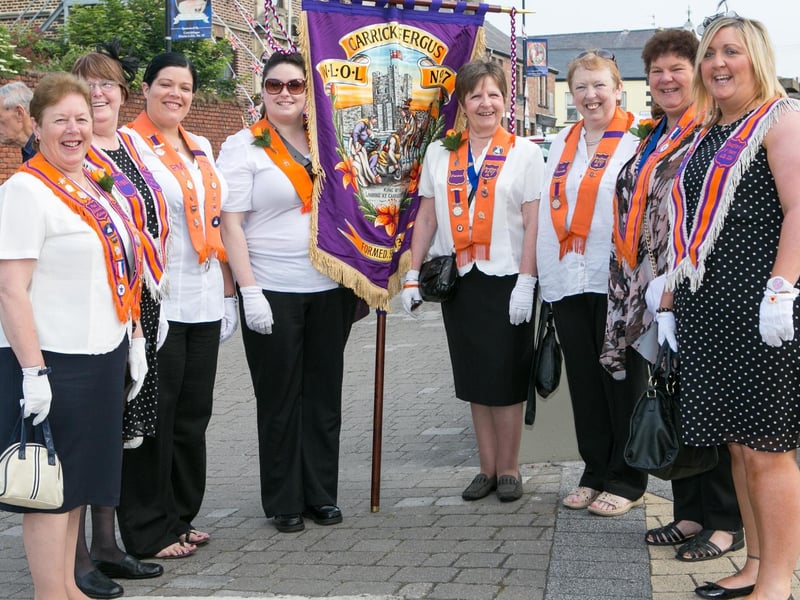Members of Carrickfergus WLOL No.7 with guests Daughters of Naomi WLOL 224 pictured outside the Albert Road Lodge on the Twelfth. INCT 29-401-RM