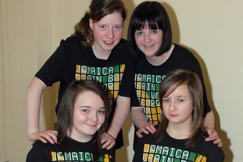 Fionnuala Tighe, Aisling McKavanagh, Beth Haughian and Aoife McConville, 'Mad for Dance' from Wolfe Tones Youth Club taking part in the variety concert in 2010.