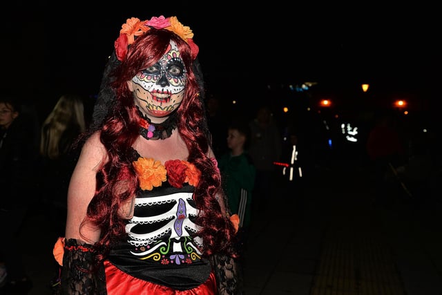 Paige McAtamney certainly made the effort for the  ABC Council fireworks display at Craigavon Lakes with her make-up and costume. PT44-217.