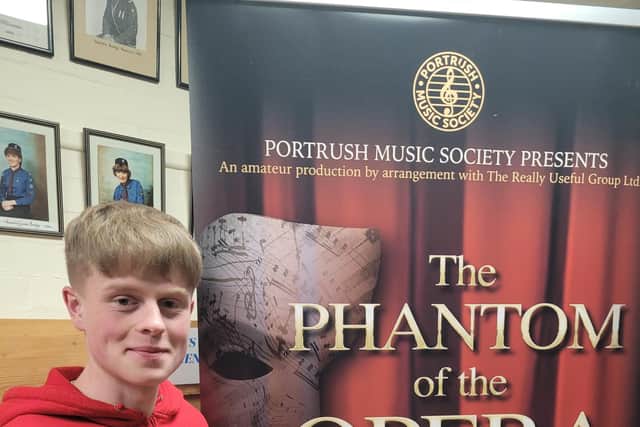 Conor McColgan, second year Performing Arts student at Northern Regional College who will appearing in Portrush Music Society’s production of The Phantom of the Opera’ in Coleraine next week. Credit NRC