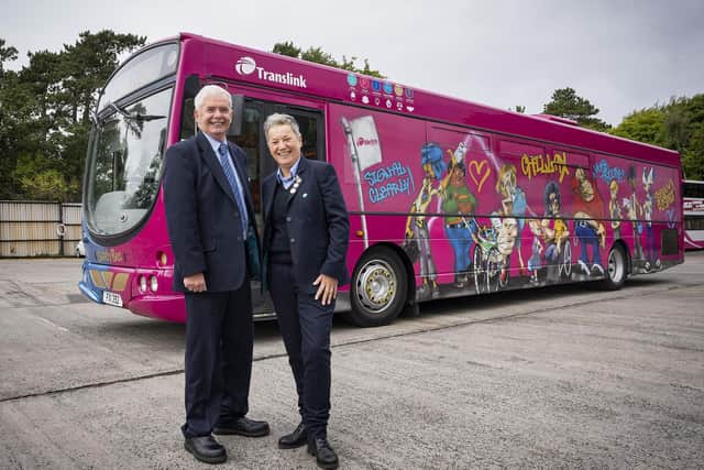 Translink’s Safety Bus team members Kevin Wallace and Susan O’Neill are visiting schools across Northern Ireland, with advice on a range of topics highlighting the safe use of public transport
