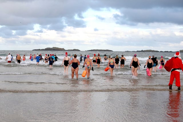 Pictured at the Polar Plunge at East Strand in Portrush on Sunday