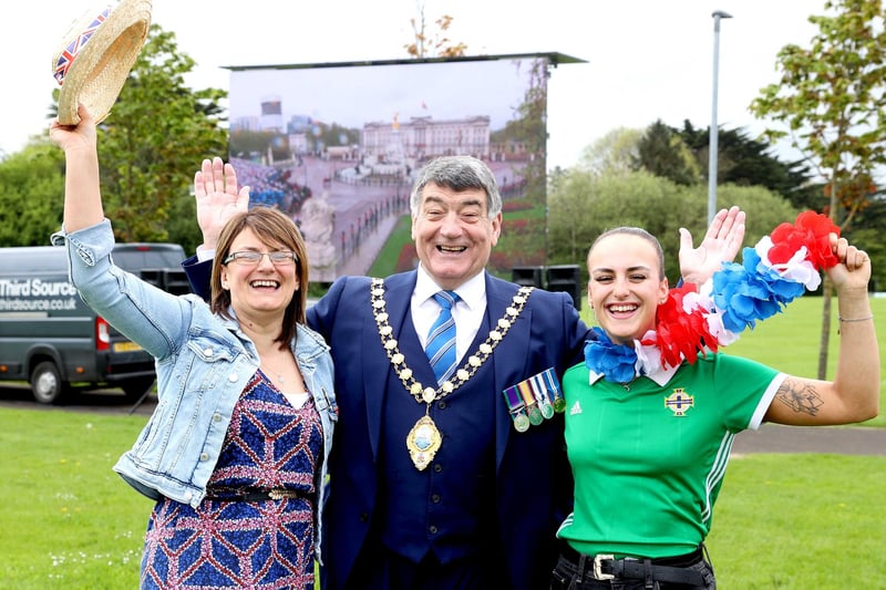 The Mayor of Mid and East Antrim, Alderman Noel Williams, joins in the fun.