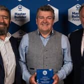 Winners of the Federation of Master Builders Sustainability Award are, from left:  joint directors of Setanta Construction, Mark and Niall Gribbin with Eddie Weir, Eddie Weir PCIAT PPCIAT, Chartered Institute of Architectural Technologists. Picture: released by Setanta Construction.
