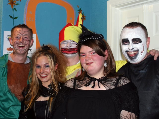 All smiles for our photographer at a fancy dress disco for Halloween at the Park Orange Hall, Armoy, in 2006.