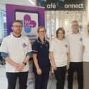 Stephen Rose (Digital Safety Officer), Angela Reed (Chief Nursing & Midwifery Lead), Lyn Preece (Director), Darren Henderson (Asst. Director Information Technology), Joan Smith (Service User) & Kathryn McGarrigle (Senior Professional Digital Safety Officer) at the launch of the My Care app. Pic credit: SEHSCT