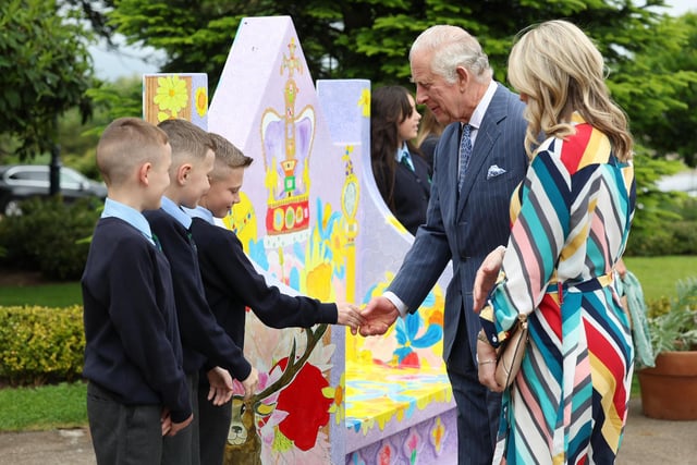 King Charles and Queen Camilla receive a warm welcome to Hillsborough Castle.