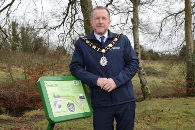 Ald Ross launched the new Centenary Trail in Newtownabbey.