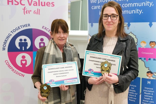 Ballymoney Homecare workers Donna Jackson and Lauren Walker, joint highly commended in the Championing Social Care Values category.