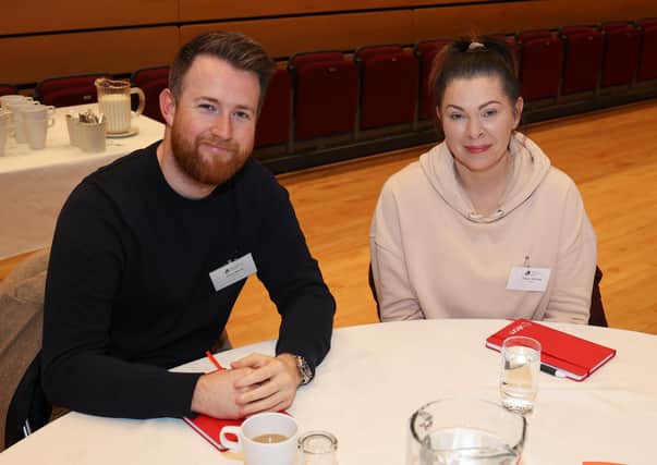 Adam Brown (Atrom) and Tracey McNally (Atrom) attending the Cookstown event.