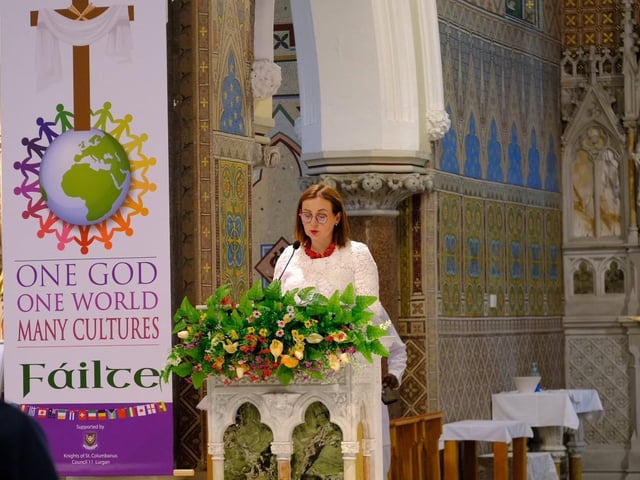 Taking part in the International Mass at St Peter's Church, Lurgan, Co Armagh.