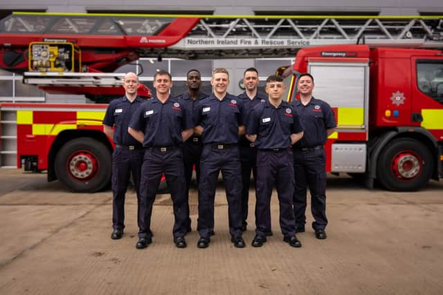 Graduates (L-R) Oran Magennis (Lurgan), Jon Morrison (Portadown), Schain Arthur (Lisburn), Kris Walker (Lurgan), Richard Johnston (Banbridge), Oran McIntyre (Lurgan), Cillian McBrien (Armagh)