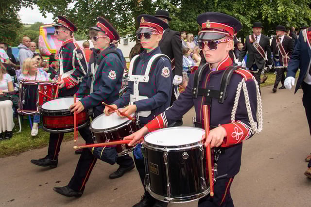 Drummer boys... One of the many bands at Scarva on Saturday. TH 102.