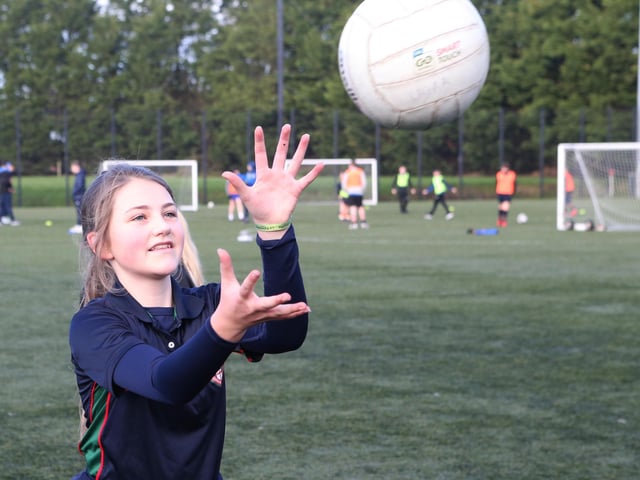 Pupils from Coleraine Grammar and Loreto College who participated in “Different Ball Same Goal” sessions in Coleraine during October