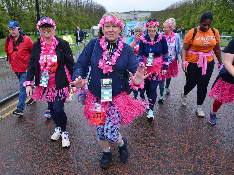 Enjoying the marathon experience.