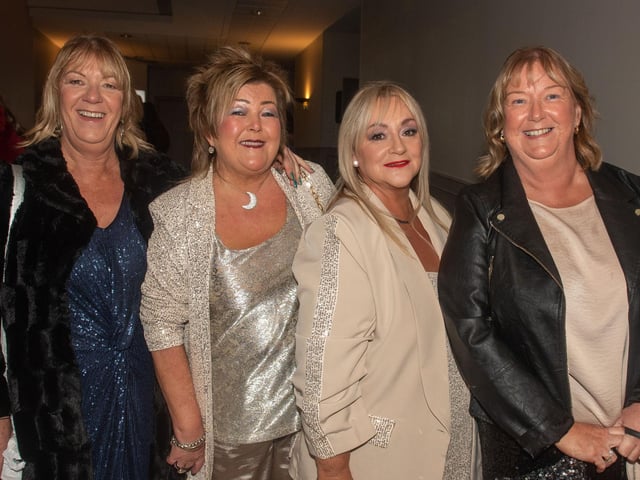 A group of friends ready for a great night out at the Seagoe Hotel party night on Saturday. PT50-265.
