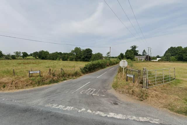 Those residents of Kilnaslee Road, Galbally, who did express a view on bilingual Irish-English Street signage, were split, with 50 per cent in favour, just short of the 51 per cent majority required. Credit: Google