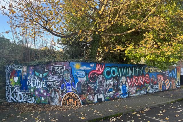 The new community mural in the St Brides Street area of Carrickfergus. (Pic: Contributed).