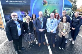 Pictured during the Virtual Dementia Tour and Autism Reality Experience mobile bus visit to Tandragee.