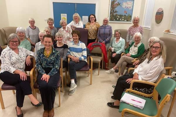 Members of Ballymoney Soroptimists with Lisa Bailey of Cancer Research UK and her mother, Mabel Campbell.