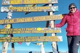 Adrian McAnarney at the top of Kilimanjaro.
