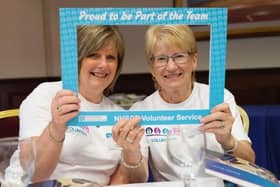 Northern Trust volunteers Susan Hoy and Evelyn Redmond pictured at a recent celebration event. Picture: Northern Trust