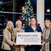 Arlene Creighton and Gillian Creevy from Women's Aid ABCLN)  join the Mayor of Antrim and Newtownabbey Borough Council,  Councillor Mark Cooper and Councillor Leah Smyth. Picture: Antrim and Newtownabbey BC.