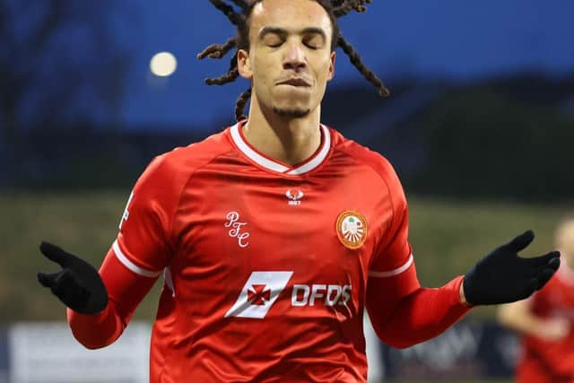 Josh Ukek continued his fine run of Goalscoring for Portadown