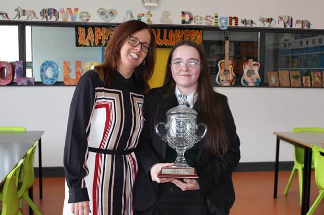 Mrs McCann with Ellie at the St Patrick's Academy prize day