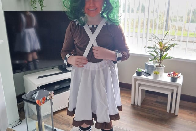 Emily Lilly as an Oompa Loompa.