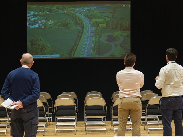 Viewing the route the new bypass will take around Cookstown.