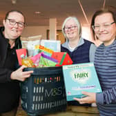 Allison Ewart (left), Team Support Manager at M&S Coleraine is pictured with Melanie Gibson (Centre), Provisions Coordinator at Vineyard Compassion and Gloria Dickson (right), a Volunteer with Vineyard Compassion