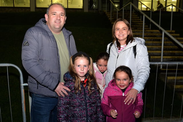 The Erskine family pictured at the  ABC Council fireworks display at Craigavon Lakes on Thursday evening. PT44-215.