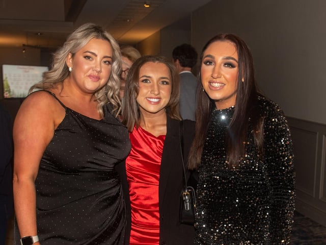 Laurin, Ria and Ciara from Craigavon Area Hospital Acute Medical Unit ready for Saturday's party night. PT50-267.