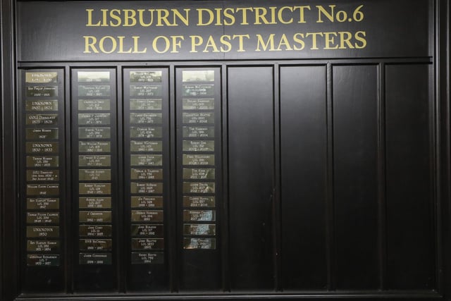 Lisburn District LOL No6 unveils Roll of Past Masters Board
