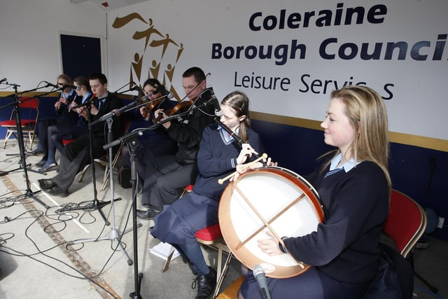 This school traditional group entertain during the St. Patrick's Day celebration's in Coleraine Town Centre in 2008
