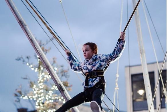 Jorgie leaps into the festive spirit.