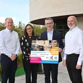 Pictured at the launch of the Self-Employment Support Programme from Lisburn Castlereagh Labour Market Partnership are Eamonn Cavlan, Tangible Consulting, Emma Fearon, Lisburn & Castlereagh City Council, Damien McLoughlin, Invest NI and Barney Toal, Innovate NI.