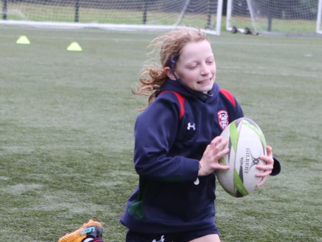 Pupils from Coleraine Grammar and Loreto College who participated in “Different Ball Same Goal” sessions in Coleraine during October.